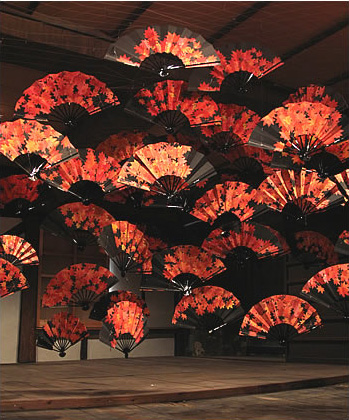 "Maple Leaves" Instalation of Folding fans