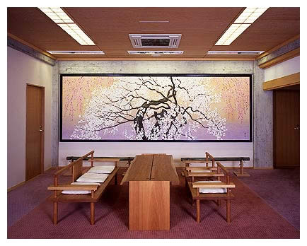 Red & White UME Blossom in The Room